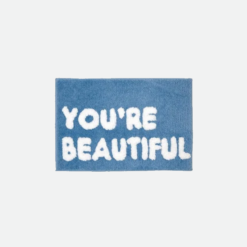 You're Beautiful Bath Mat Blue