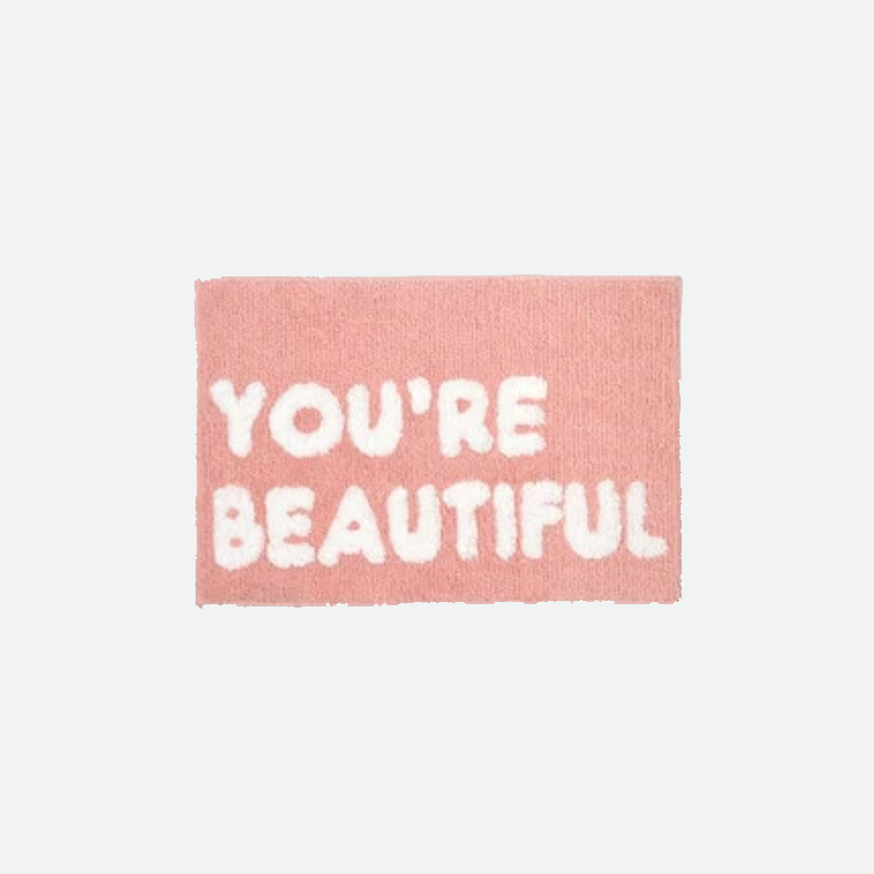 You're Beautiful Bath Mat Pink