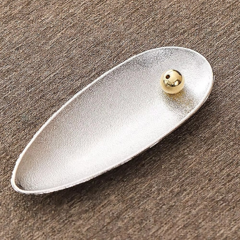 Zen Alloy Bead Incense Holder Silver Mist 5.5"x 2.1"x 0.6"