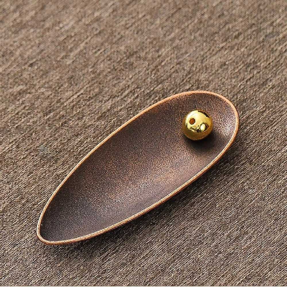 Zen Alloy Bead Incense Holder Copper Dusk 4.4"x 1.7"x 0.6"