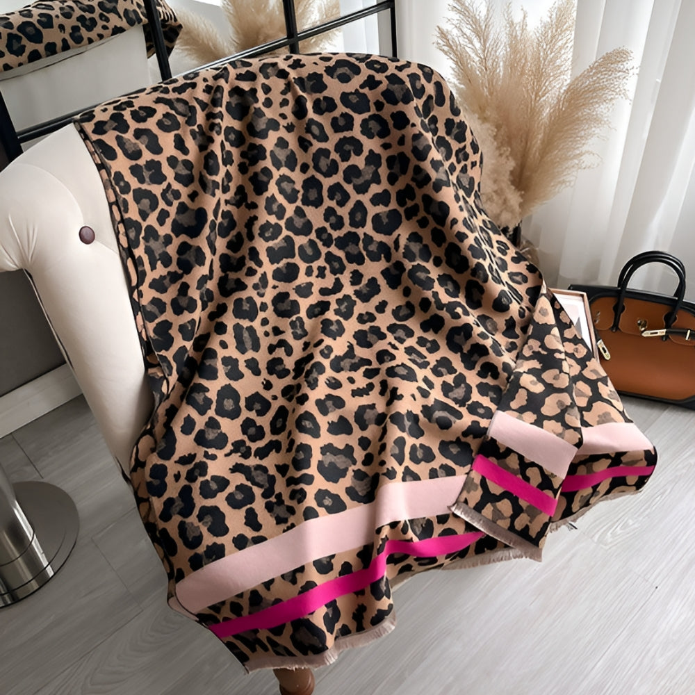 Savanna Style Wool Blend Shawl Scarf Rose Wild