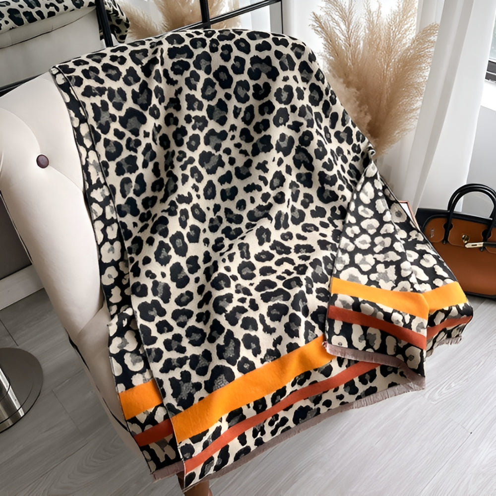 Savanna Style Wool Blend Shawl Scarf Cinder Gold