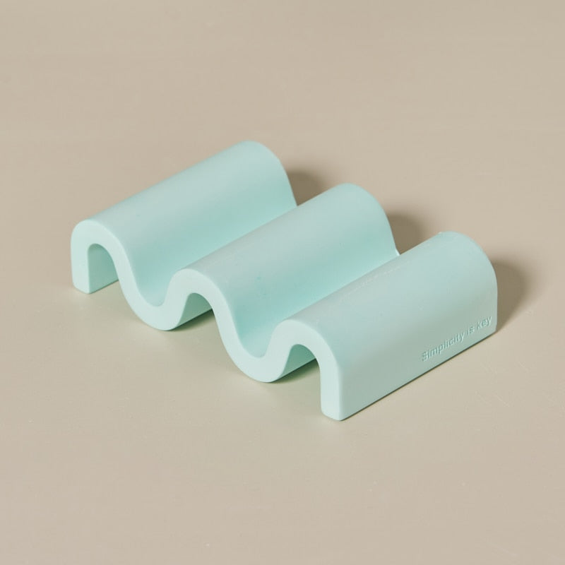 Zig Zag Ceramic Tray & Organizer Mint
