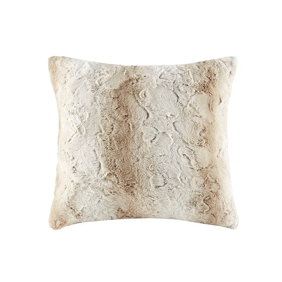 Zuri Faux Fur Square Pillow 20x20" Sand