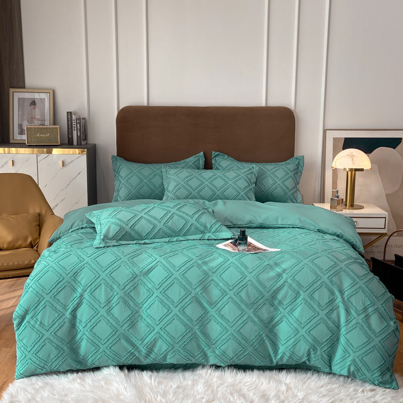 Vintage Tufted Bedding Set - 4PCS Teal