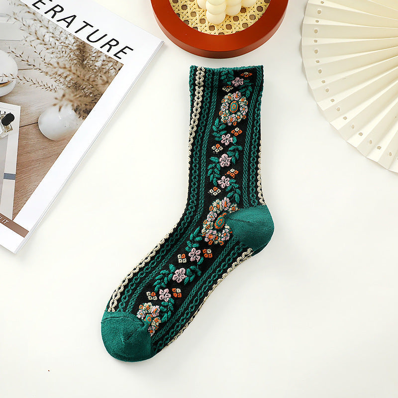 Women's Vintage Floral Crew Socks
