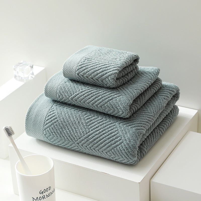 100% Cotton Bath Towel Set 3-Piece Teal Set of 3