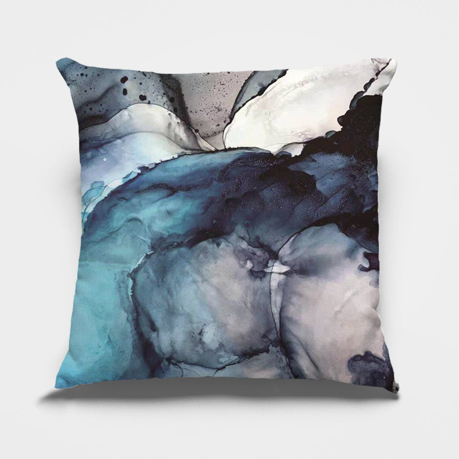 Abstract Blue Cushion Covers Glacier