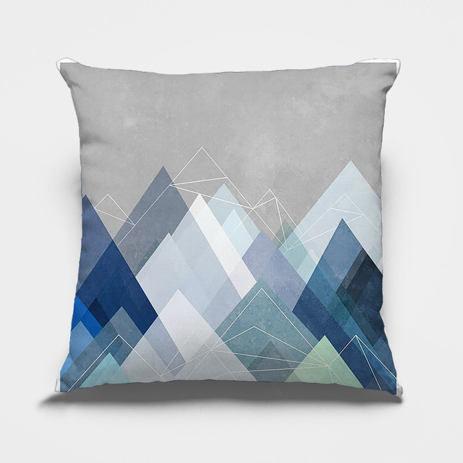 Abstract Blue Cushion Covers Mountain Tops
