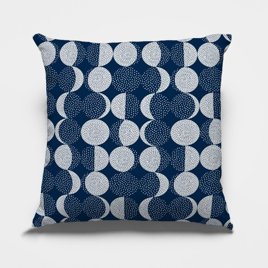 Abstract Blue Cushion Covers Moons