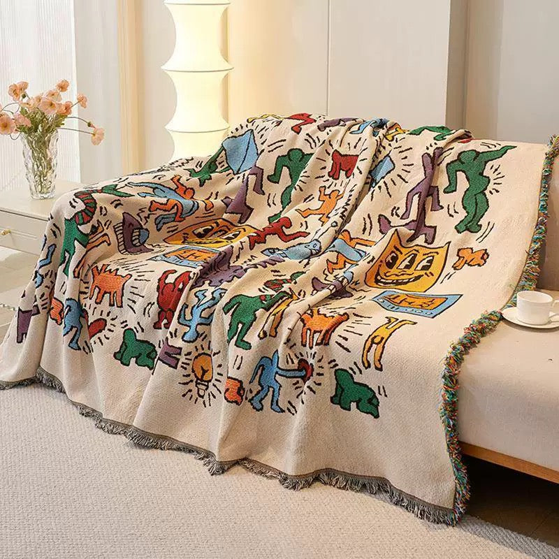 Retro Art Throw Blanket