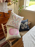 Embroidered Canvas Throw Pillow