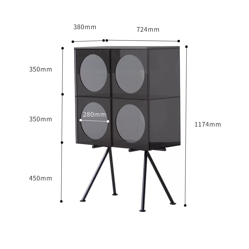 Modern Acrylic Display Cabinet Gray