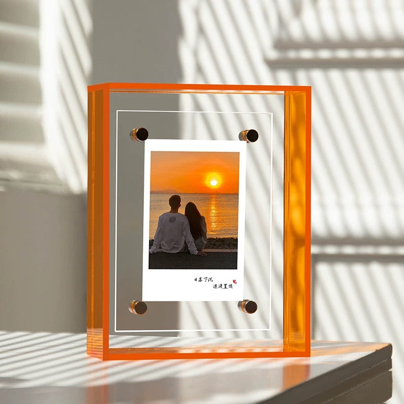 Transparent Acrylic Photo Frame Orange