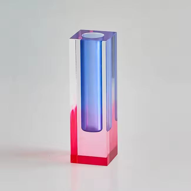 Modern Rainbow Acrylic Bud Vase Pink & Blue
