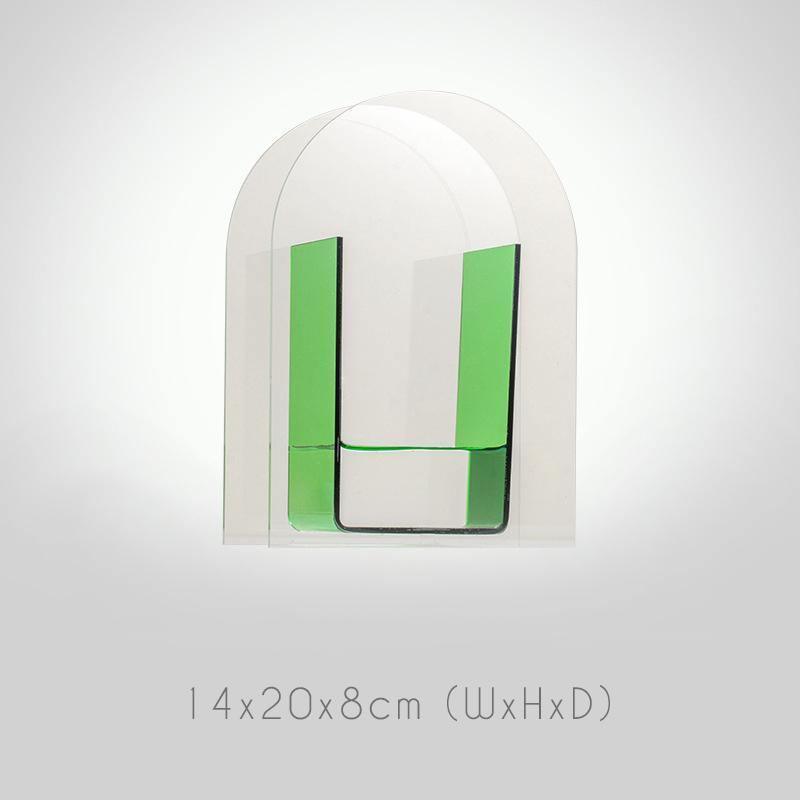 Vibrant Acrylic Geometric Floral Vase Arch Transparent Green