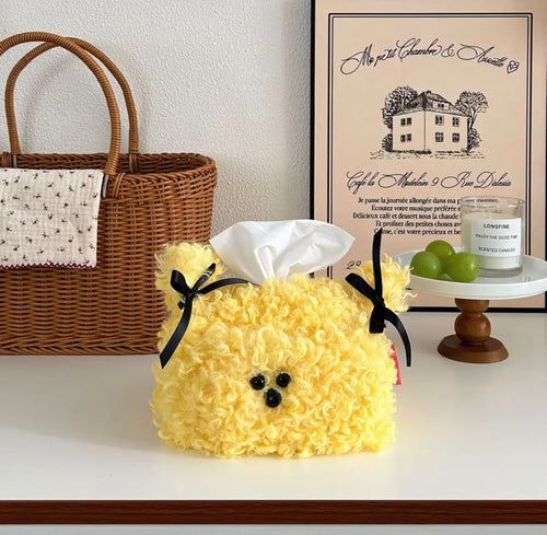 Cartoon Dog Napkin Box Yellow