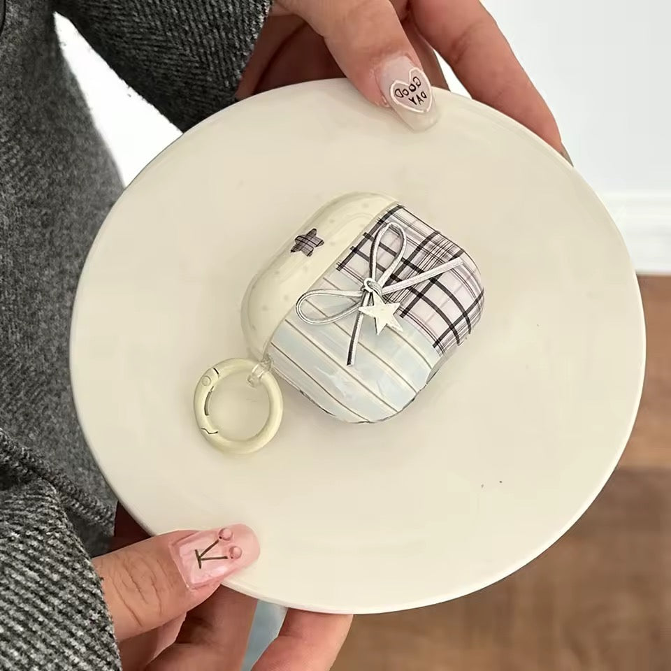 Preppy Plaid Bow AirPods Case