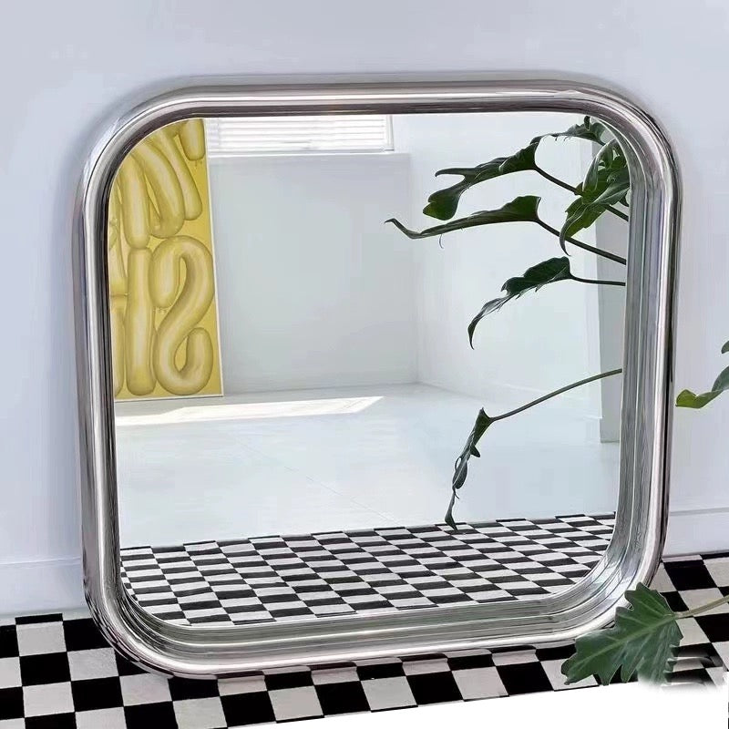 Vintage Bathroom Rectangular Mirror Silver