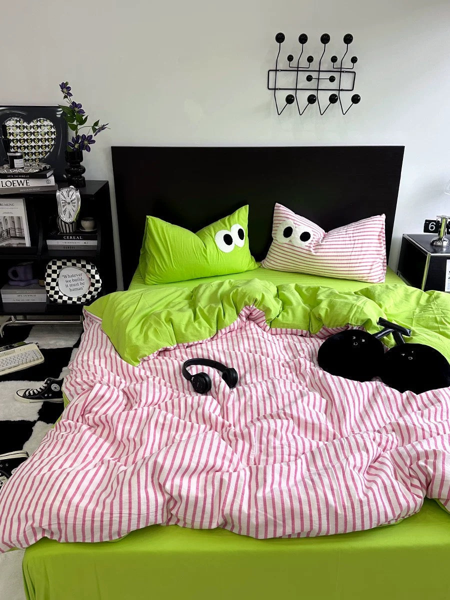 Big Eyes Bedding Set Green