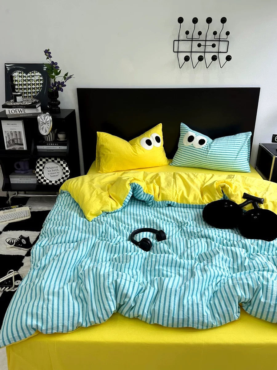 Big Eyes Bedding Set Yellow