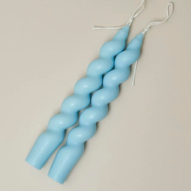 2 pc Spiral Candles Blue 1