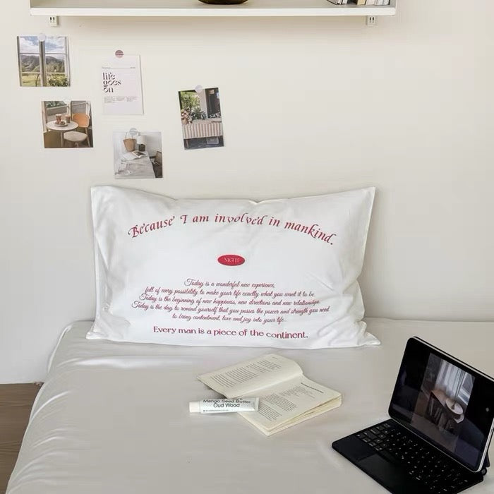 Soft Girl Aesthetic Cotton Pillowcase Quote