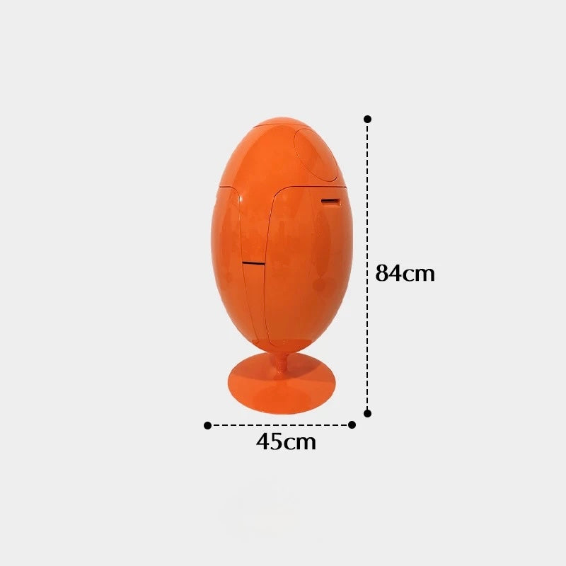 Dinosaur Egg Rotating Kitchen Trash Can Orange