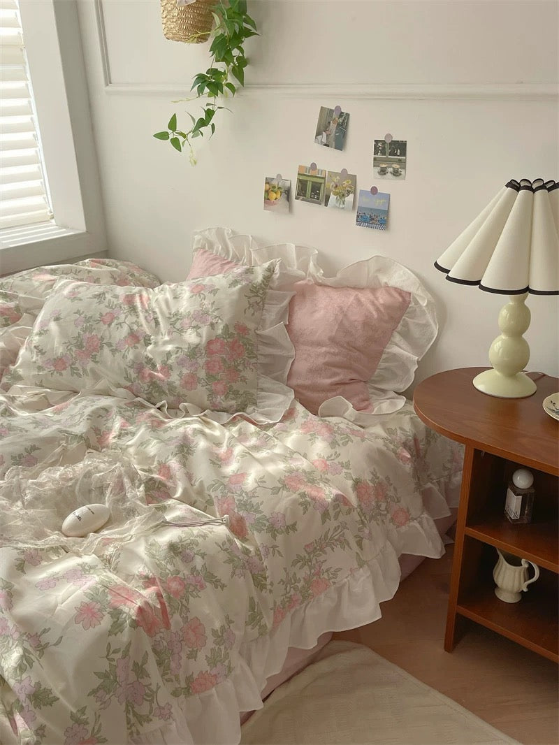 Cottagecore Princess Floral Bedding Set