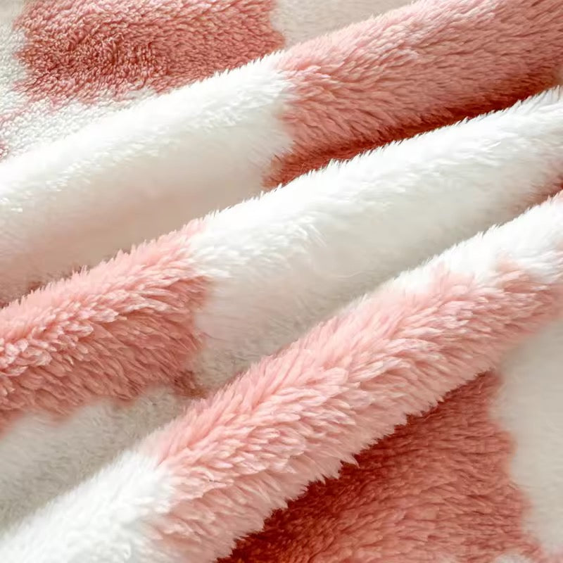 Pink & White Checkered Flannel Blanket