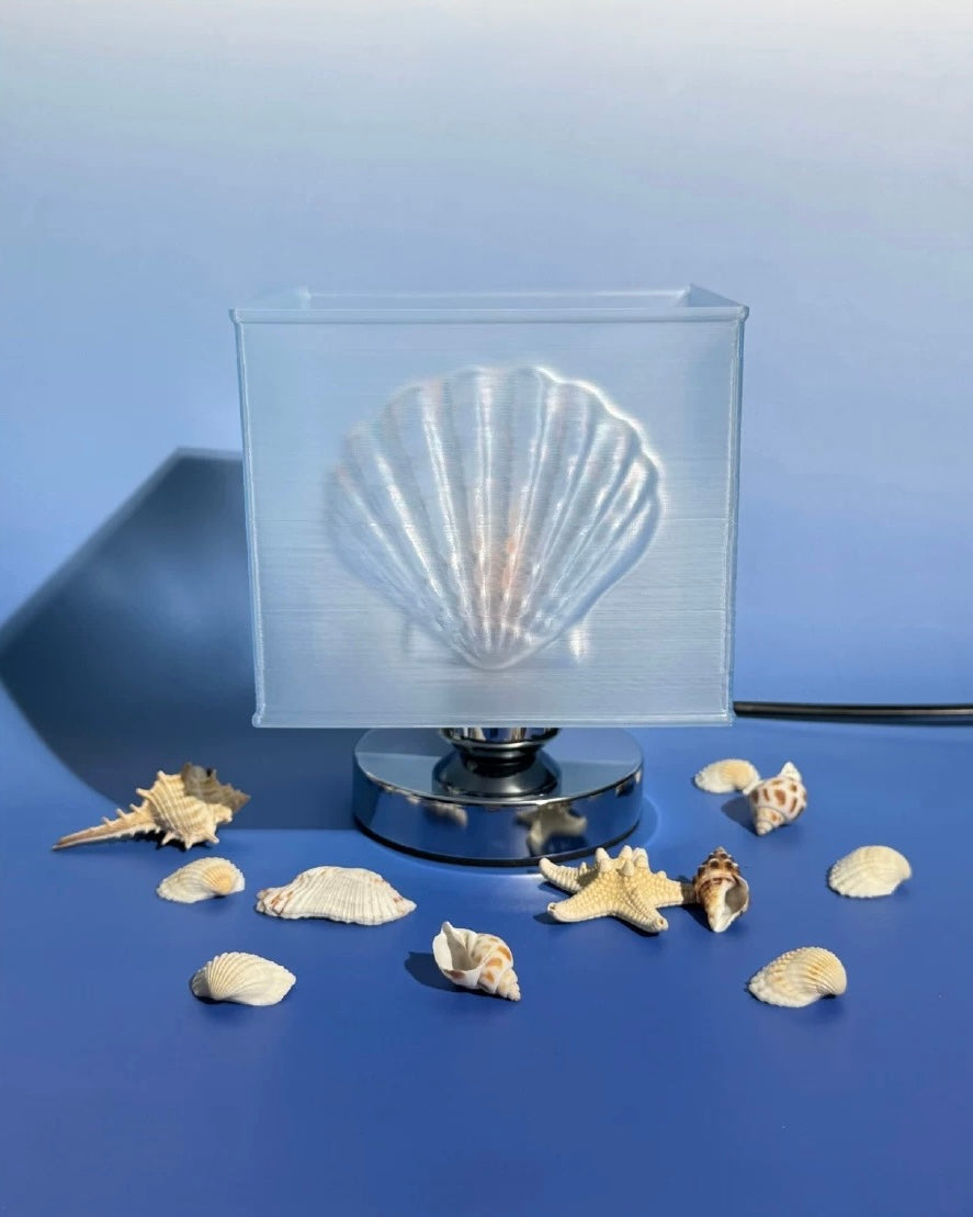 Mermaidcore Blue Seashell Lamp