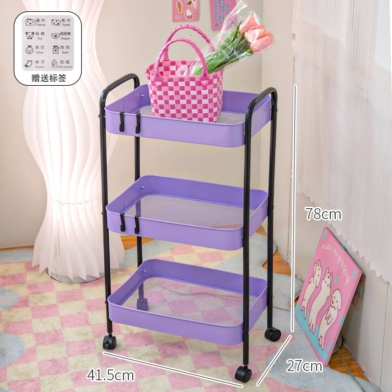Pink 3-Layer Storage Shelf Purple