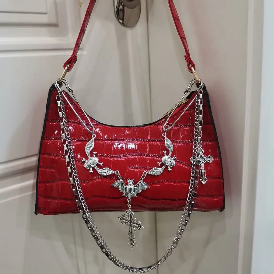 Gothic Cross Bag Red