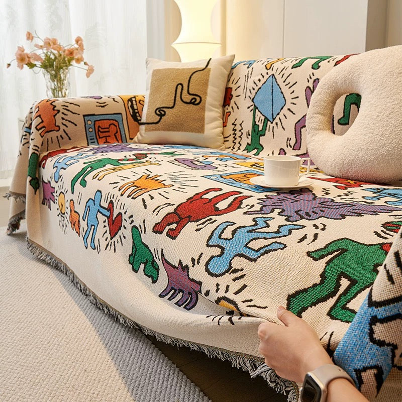 Retro Art Throw Blanket