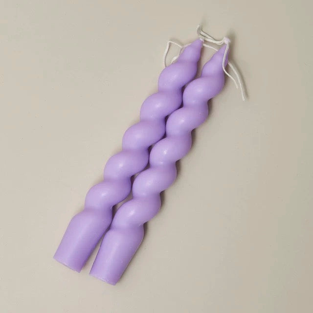 2 pc Spiral Candles Purple 1