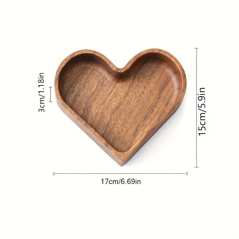 Heart-Shaped Wooden Snack Tray