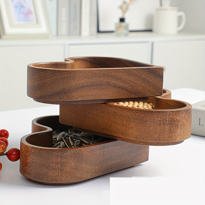 Heart-Shaped Wooden Snack Tray