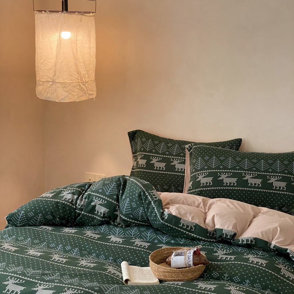 Alpine Fair Isle Cotton Jersey Bedding Set