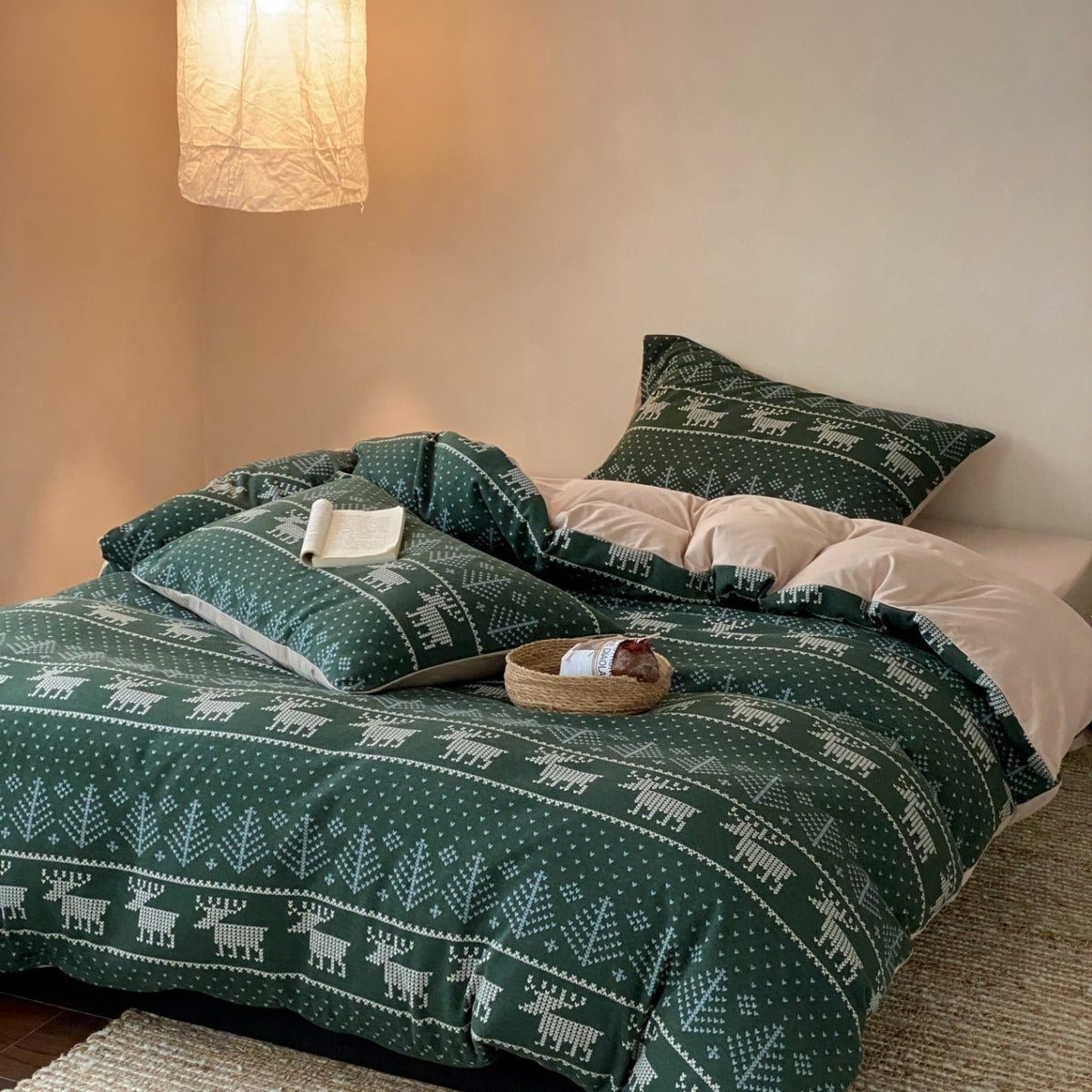Alpine Fair Isle Cotton Jersey Bedding Set