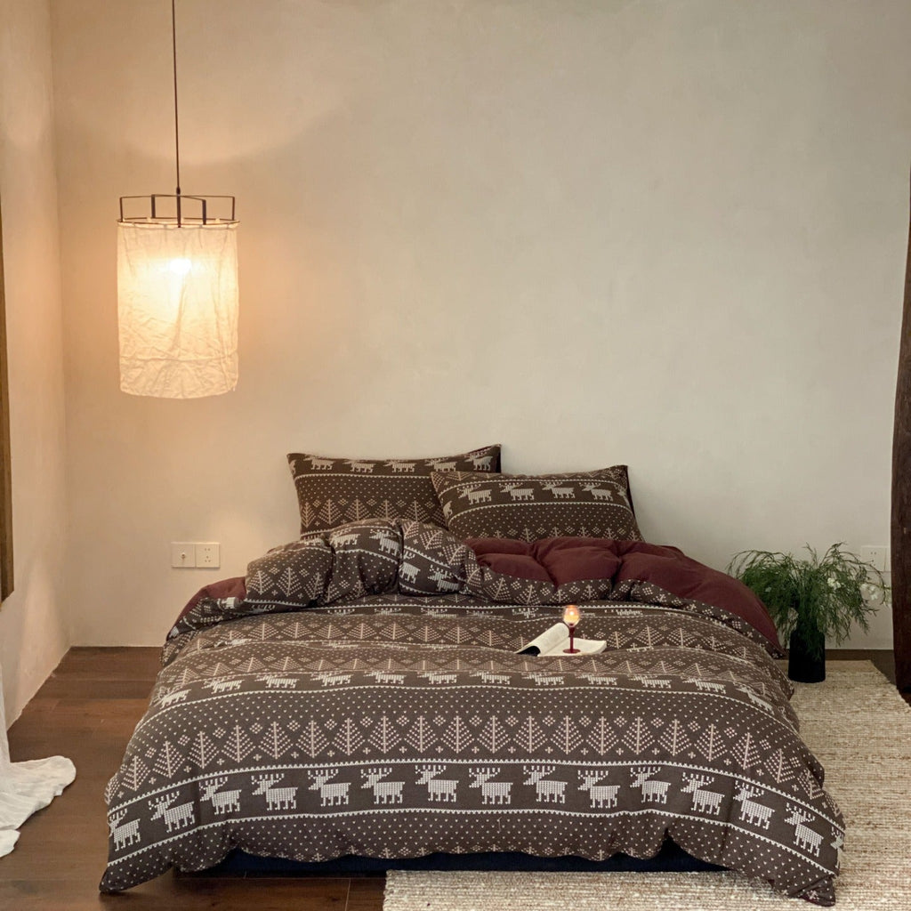 Alpine Fair Isle Cotton Jersey Bedding Set