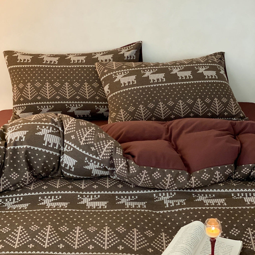 Alpine Fair Isle Cotton Jersey Bedding Set