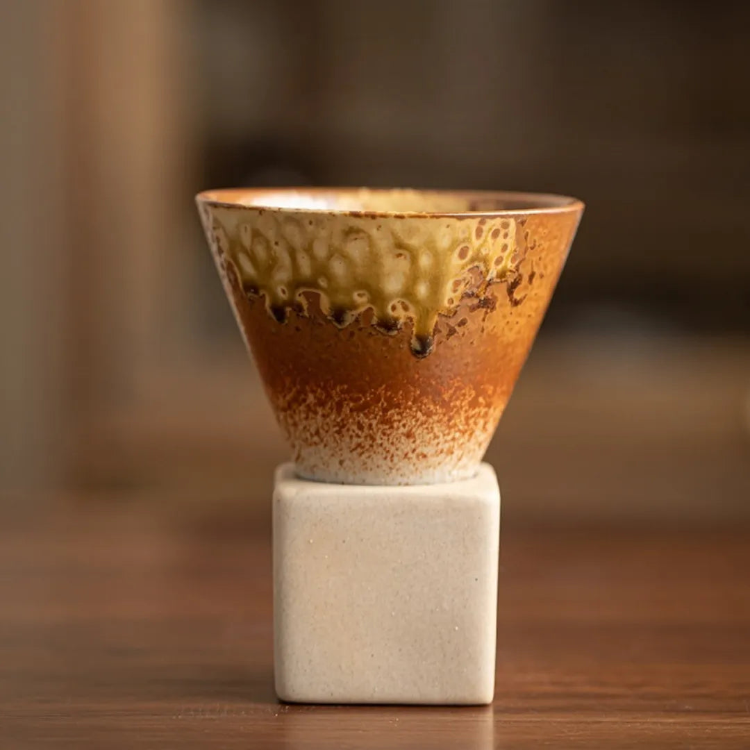 Kyoto Ceramic Espresso Cups Glaze Brown 200ml