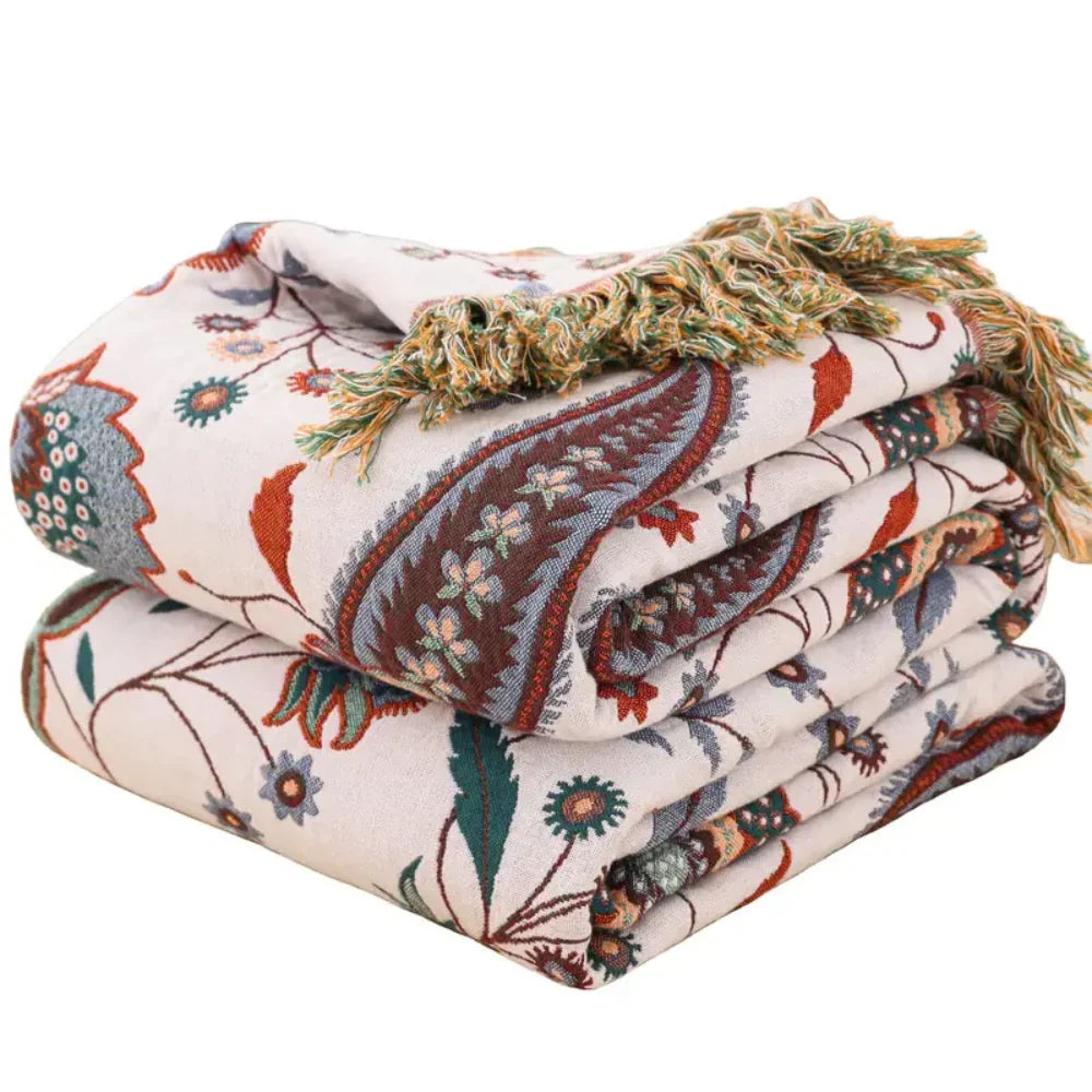 Amira Reversible Soft Cotton Throw Blanket