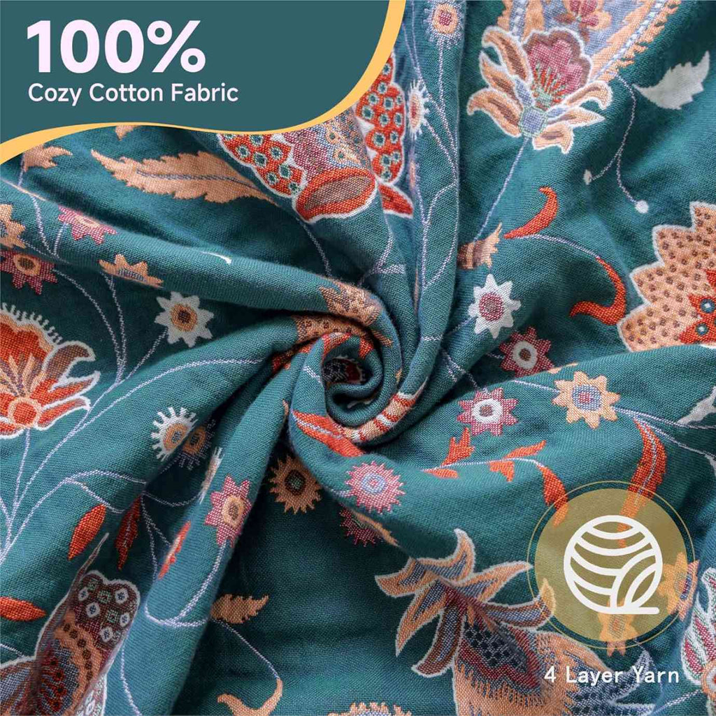 Amira Reversible Soft Cotton Throw Blanket