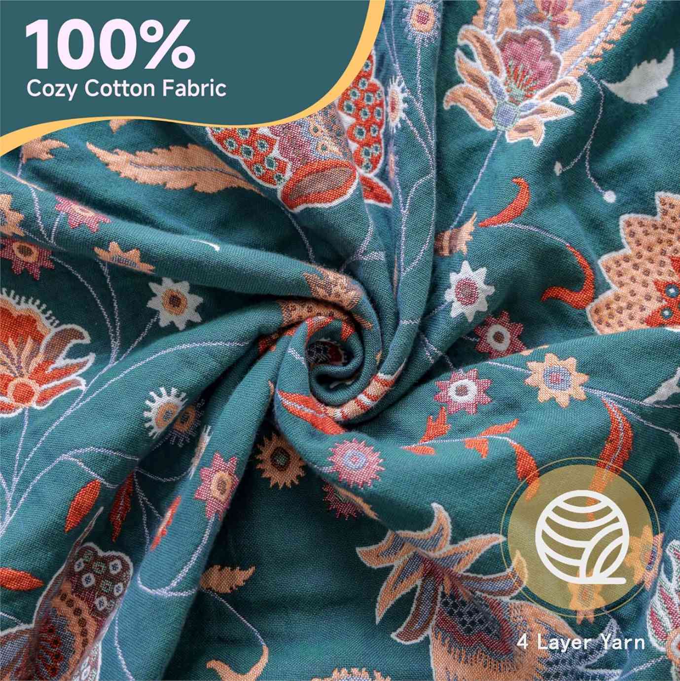 Amira Reversible Soft Cotton Throw Blanket