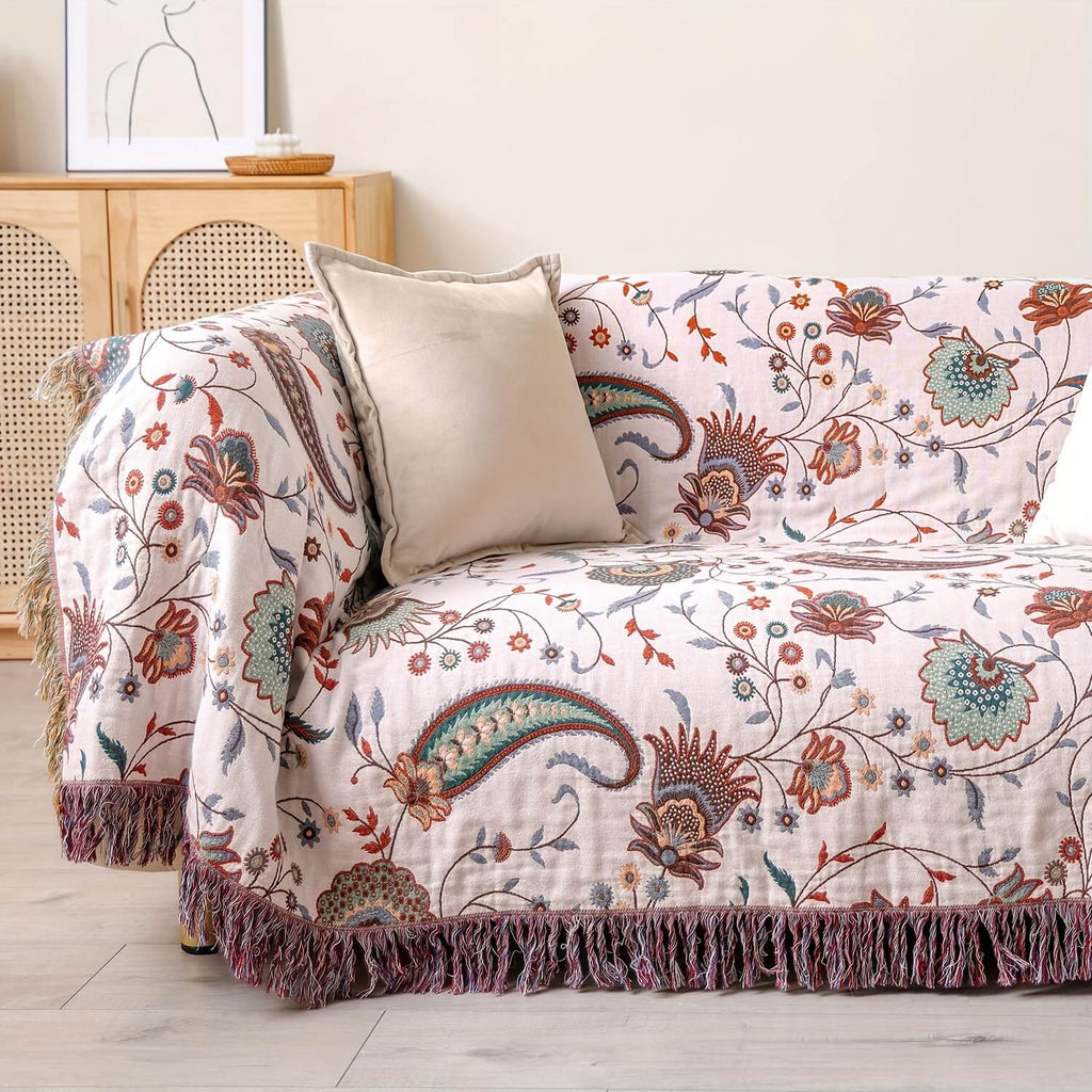 Amira Reversible Soft Cotton Throw Blanket