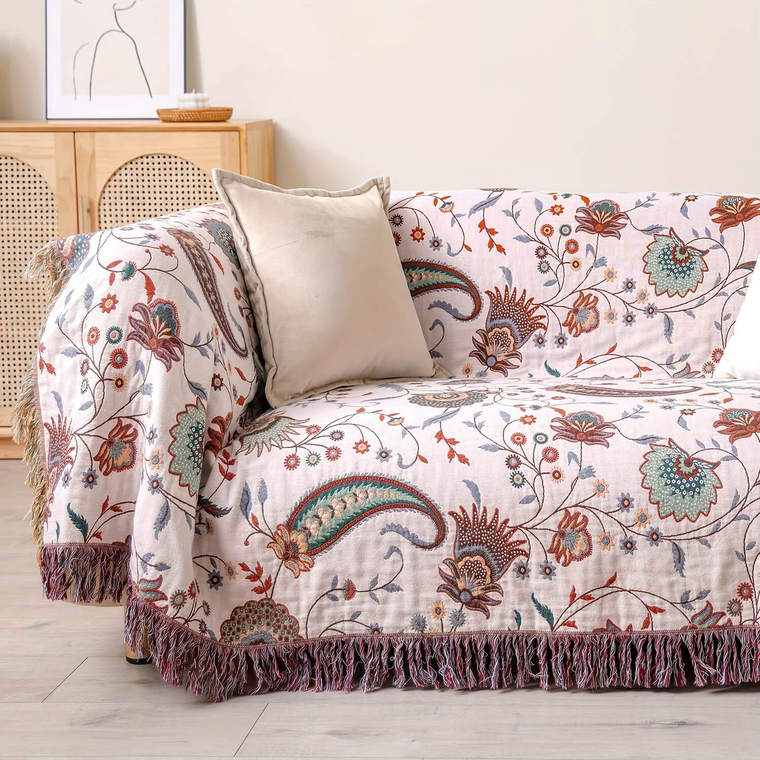 Amira Reversible Soft Cotton Throw Blanket