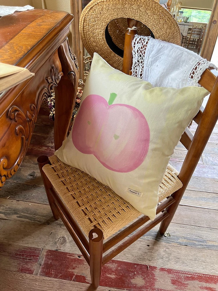 Embroidered Canvas Throw Pillow