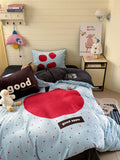 Cute Apple Milk Fleece Bedding Set