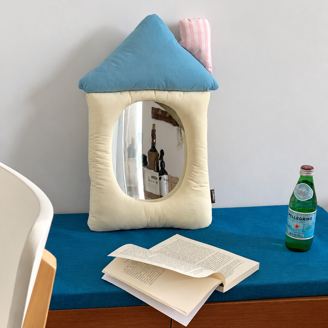 Padded Fabric Tabletop Mirror